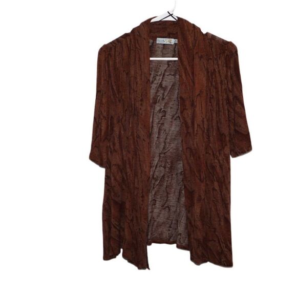 Anthropologie Unity World Wear Brown Quarter Sleeve Cardigan, Medium - Picture 1 of 4